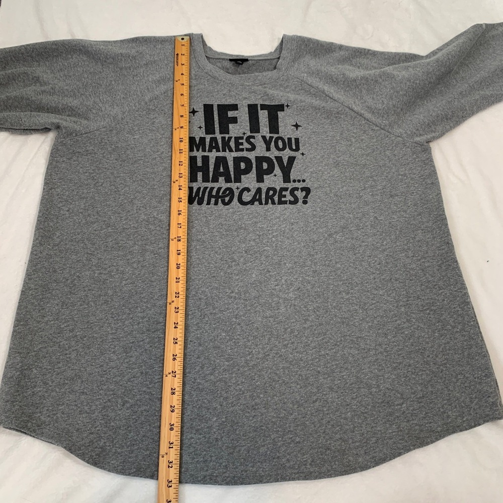 Torrid Womens Plus Size 4 Graphic Sweatshirt Grey If It Makes You Happy Pullover - Picture 12 of 12